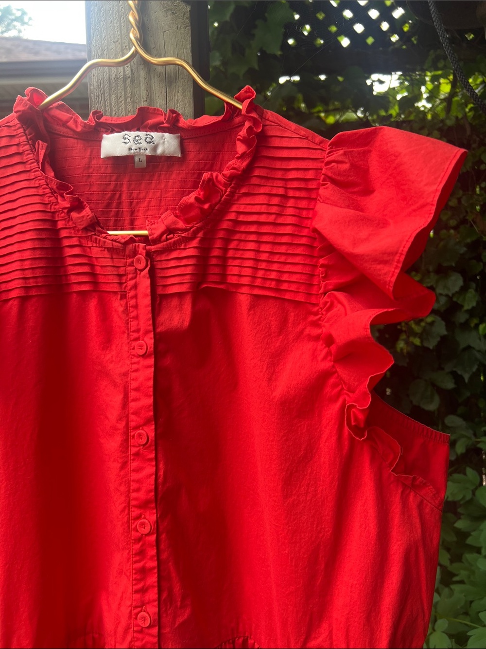 Sea New York Cotton Poplin Ruffle Dress - Picture 2 of 5